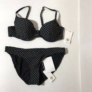 NWOT Tory Burch Milos 2 Piece Milos Underwire Top Hipster Bikini Medium